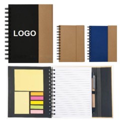 Multi-Functional Spiral Sticky Note Set with Ballpoint Pen