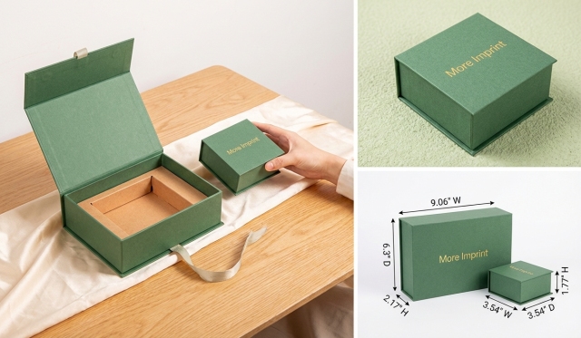 Magnetic Flip-Top Handle Gift Box w/ Inner Jewelry Case