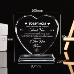4" Engraved Crystal Trophy Award Gift with Base