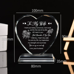4" Engraved Crystal Trophy Award Gift with Base