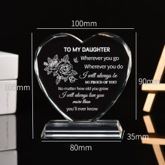 4" Engraved Crystal Trophy Award Gift with Base