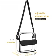 40mil Clear PVC Crossbody Adjustable Shoulder Strap Bag