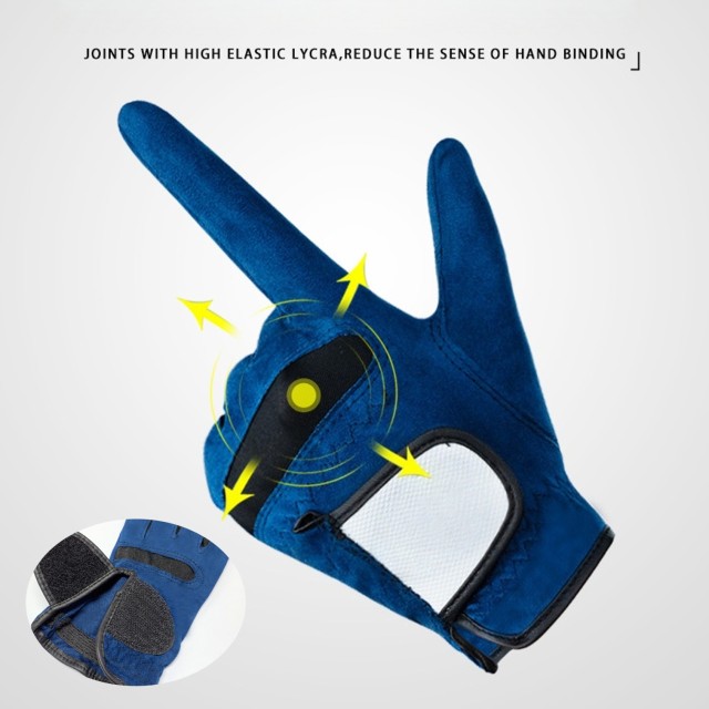 Suede Microfiber Leather Hook Loop Closure Golf Glove