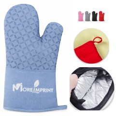 Silicone Grip Cotton Oven Mitt Non Slip Heatproof Glove
