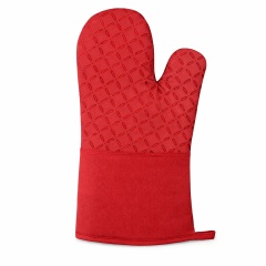 Silicone Grip Cotton Oven Mitt Non Slip Heatproof Glove