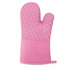 Silicone Grip Cotton Oven Mitt Non Slip Heatproof Glove