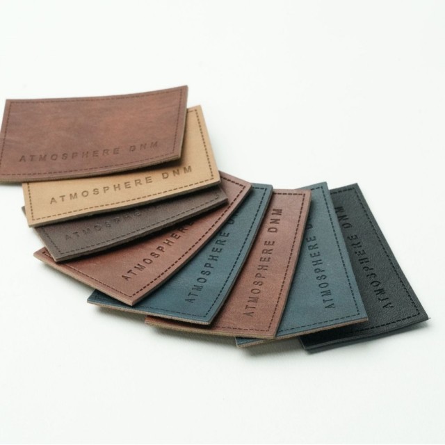 Custom Embossed Printed Label Faux Leatherette Logo Patches