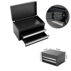 Mini Metal Tool Box with 2 Drawers and Top Storage