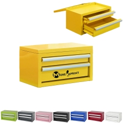 Mini Metal Tool Box with 2 Drawers and Top Storage