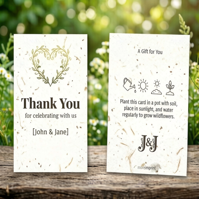 Plantable Seed Paper Cards Biodegradable Sprouting Postcards
