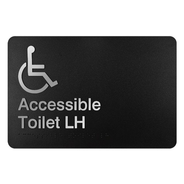 ADA Compliant Restroom Sign Tactile Braille Bathroom Wall Plaque with Raised Pictograms