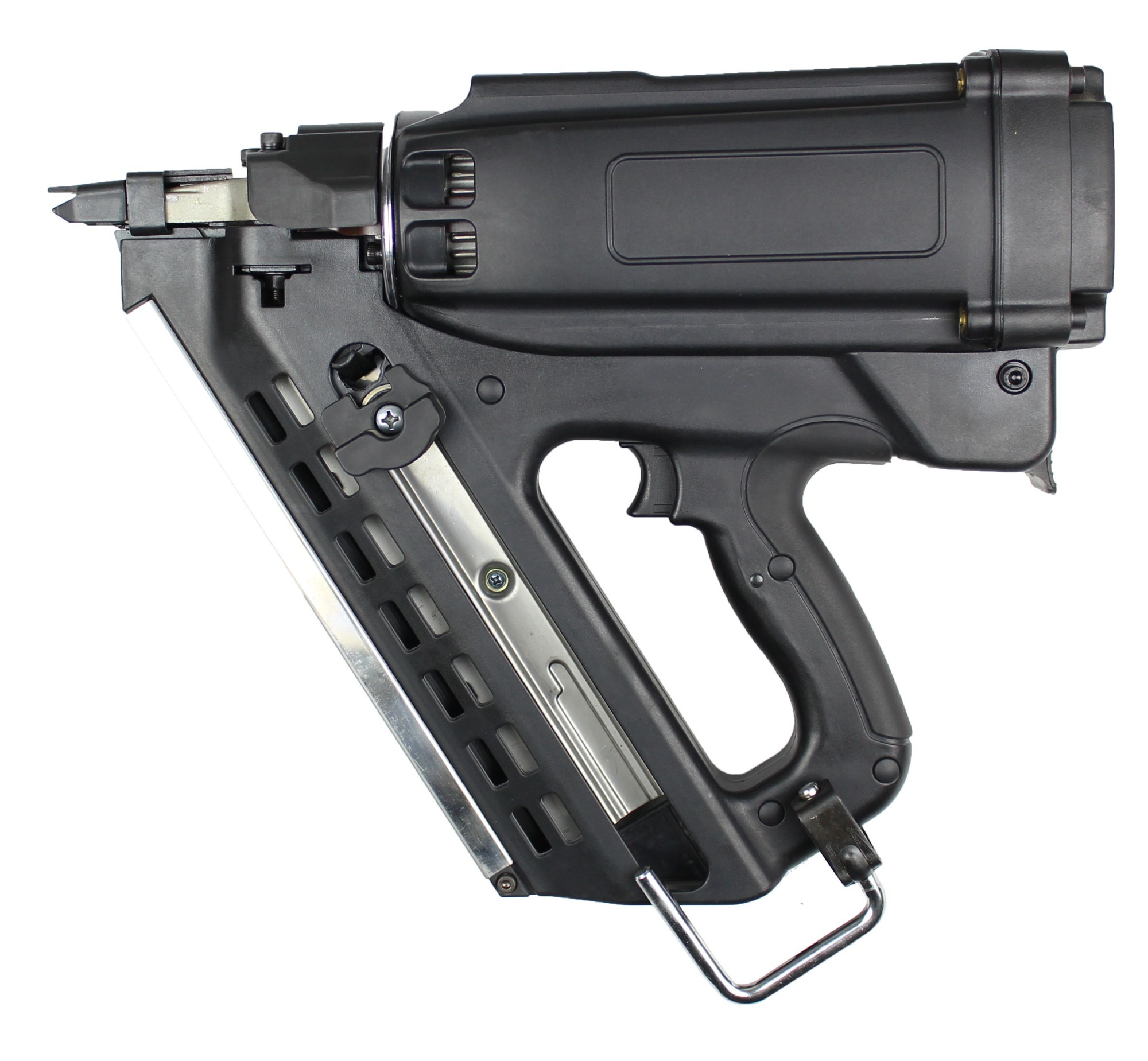 Gas-powered nailer for 34° paper collated framing nails
