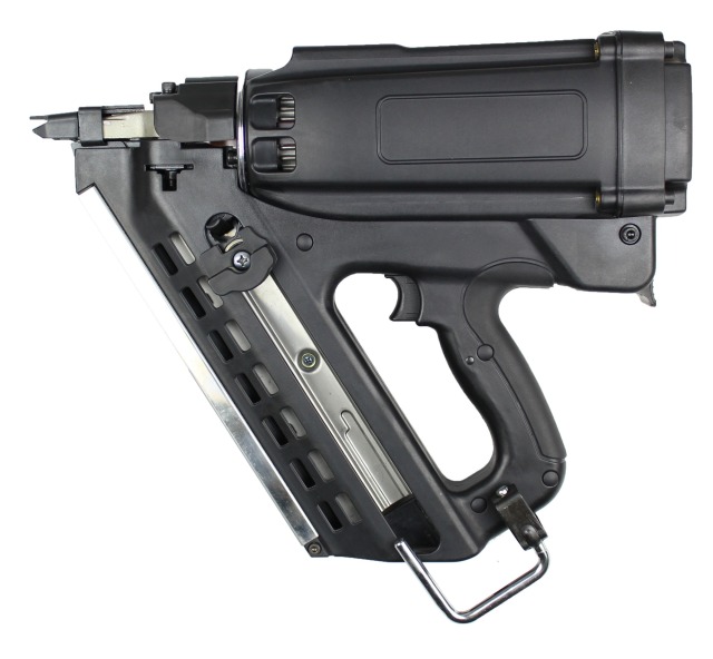 Gas-powered nailer for 34° paper collated framing nails