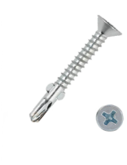 self drilling screw CSK Head with ribs and wings -zinc plated