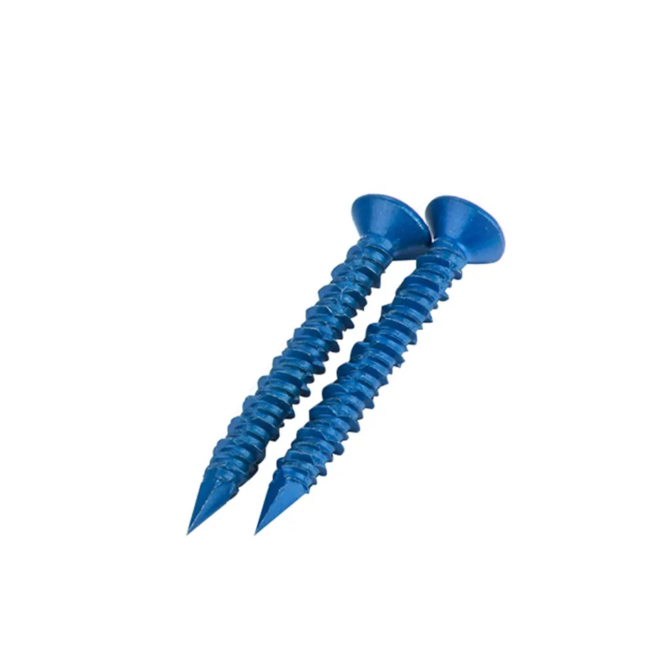 Flat Head Hex Head Blue Concrete Screw Slotted Concrete Screws