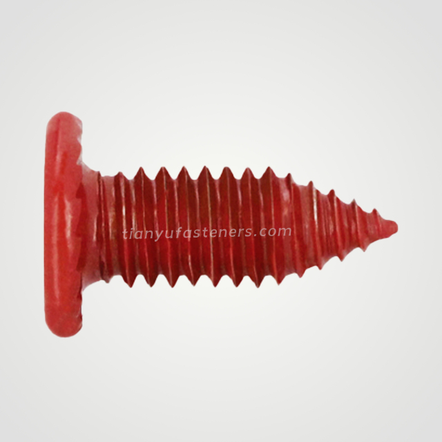 Tianyu Red Ruspert Carton Steel Needle Point Flathead Pancake Head Phillips Drive for Frame Fixing Screw Truss Thread Fastener