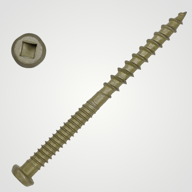 Tianyu Ruspert Type 17 Point Raised Csk Head Square Drive Serrated Dual Action Hi-low Thread for Composite Trim Decking Screws