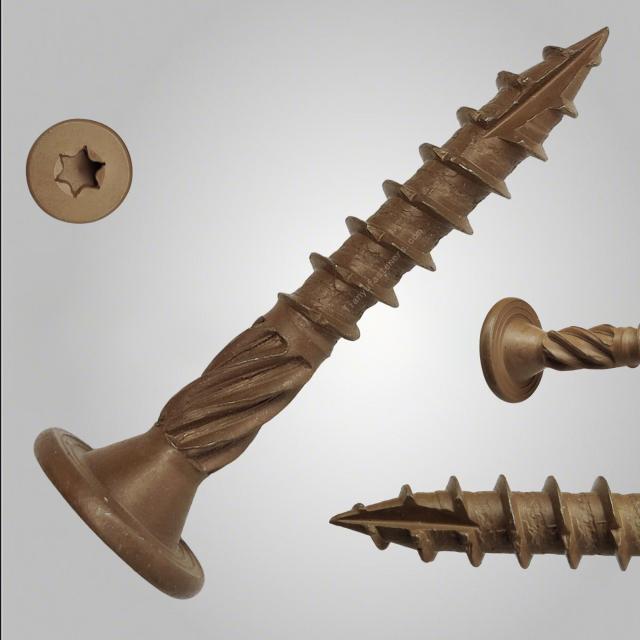 Tianyu Double-barrier Coating Type 17 Strong SDWS Washer Head Torx Drive Sharks Tooth Thread with Knurled Shank Landscape Screws