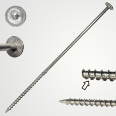 Tianyu 280mm SS304 Strong Modified Truss Wafer Ctx Csk Head Torx Sharks Tooth Knurled for Exterior Structural Timber Screw