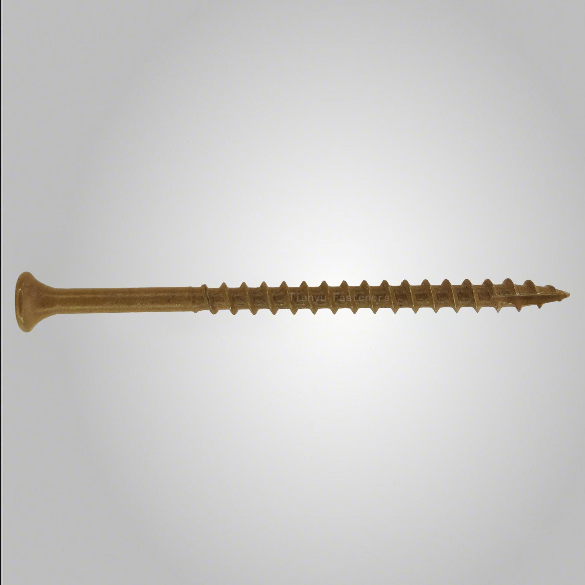 Tianyu sharp Point Type 17 Double Countersunk Csk Head Torx Star Drive Serrated Pineapple Thread for Wood Chipboard Screw