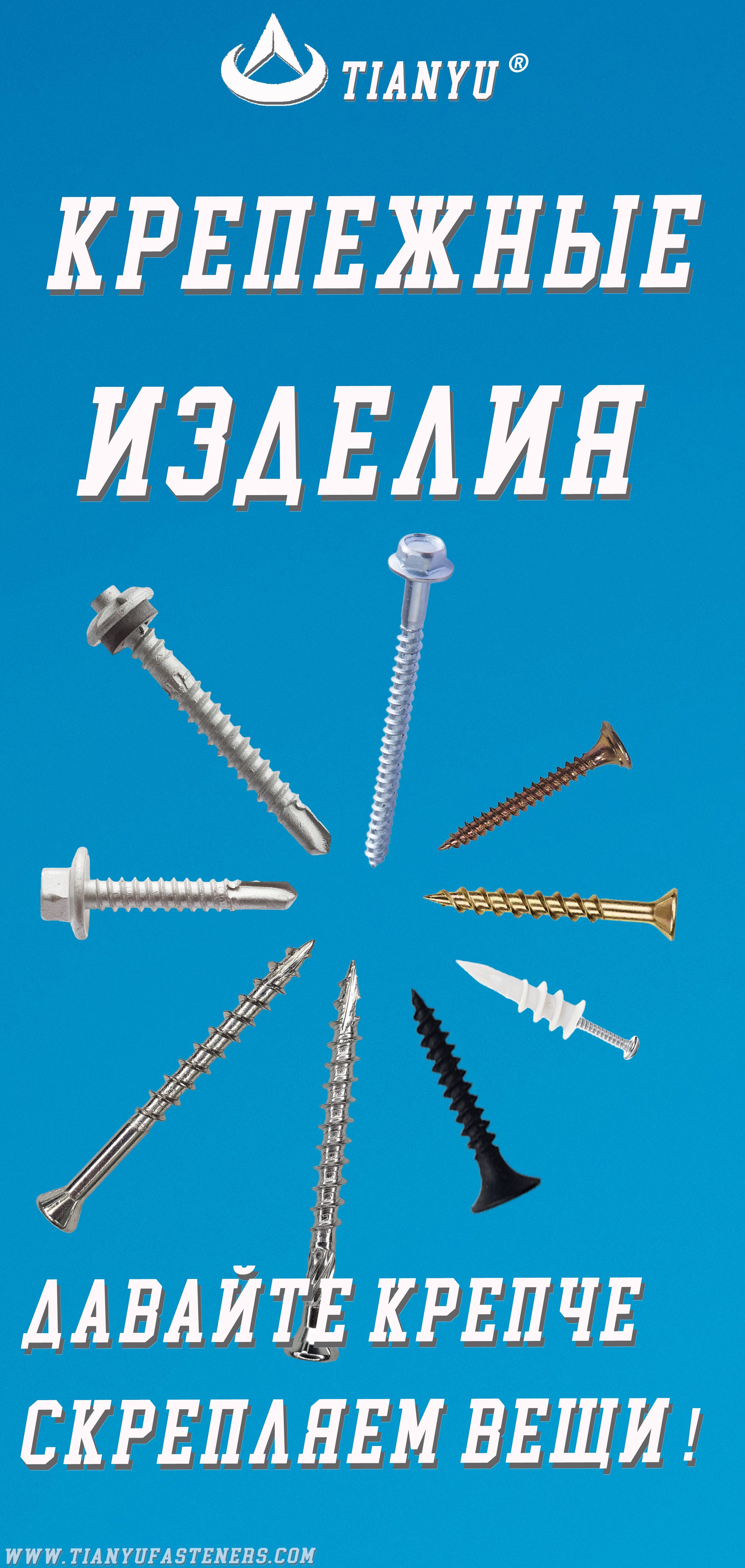 Tianyu Hex Head Self Drilling Screws RAL Color Painted or Metal Roofing