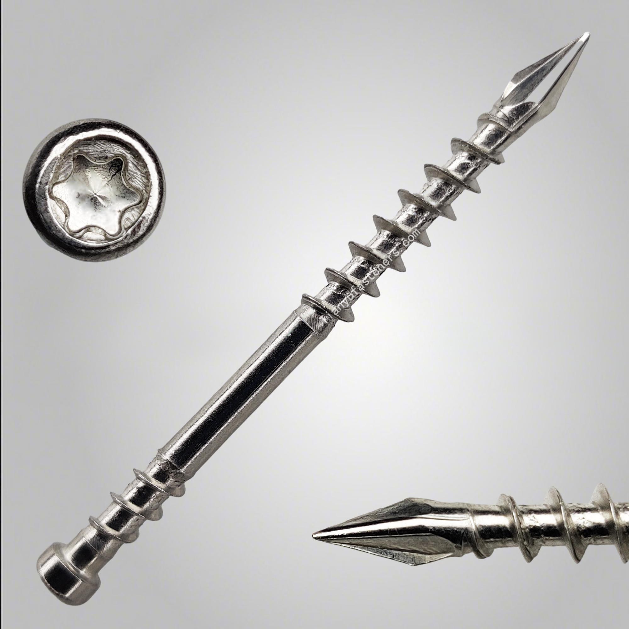 Tianyu SS304 Spear Point Trim Head TX Star Drive Hi-low Thread Exterior Composite Decking Wood Screw