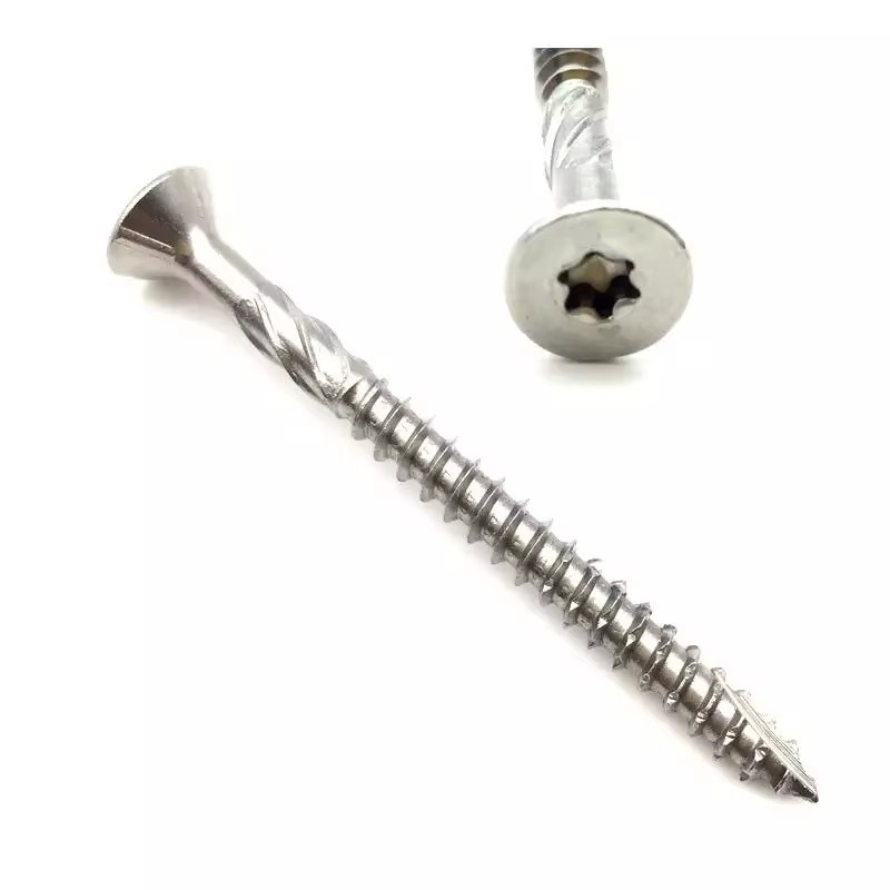 Tianyu Stainless Steel 304 Decking Screw With Anti Slip Nibs Torx Drive Knurled Shank For Composite And Wood Deck