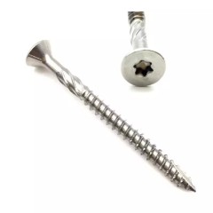 Tianyu Stainless Steel 304 Decking Screw With Anti Slip Nibs Torx Drive Knurled Shank For Composite And Wood Deck