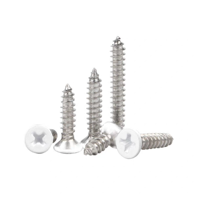 White Paint Head Phillips Drive Flat Head Self-Tapping Screw