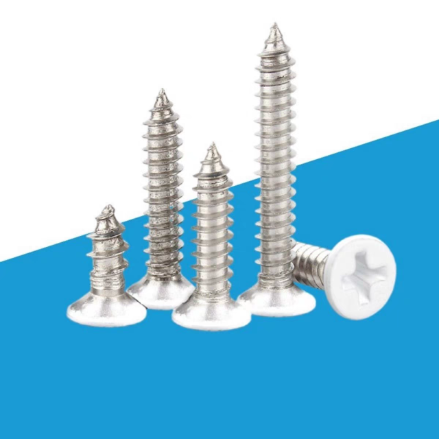 White Paint Head Phillips Drive Flat Head Self-Tapping Screw