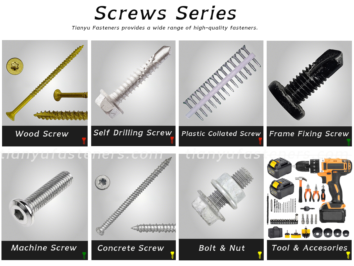 Tianyu Self Drilling Screw With EPDM Sealing Washer Hex Washer Head for Metal Roofing and Sheet Metal Cladding