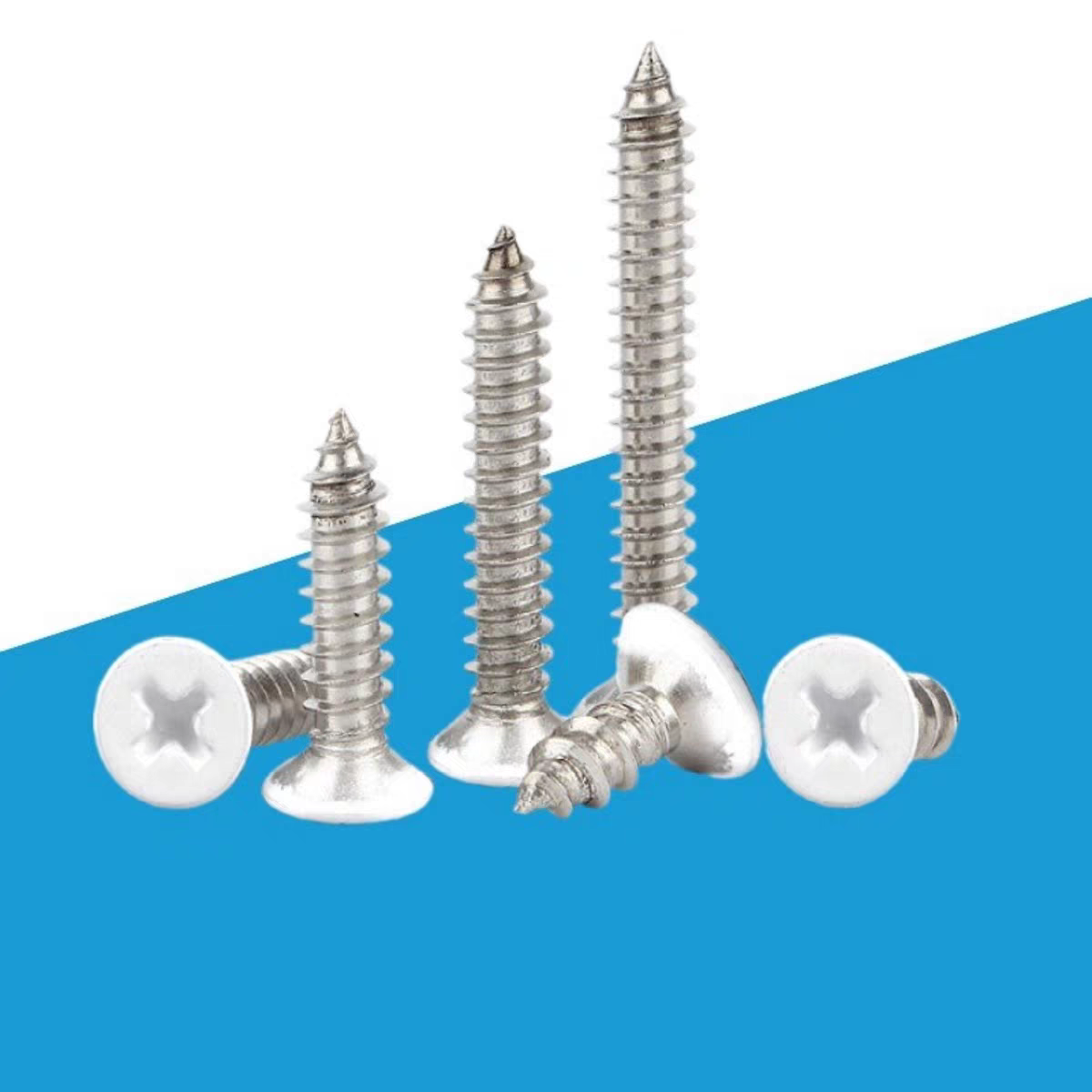 White Paint Head Phillips Drive Flat Head Self-Tapping Screw
