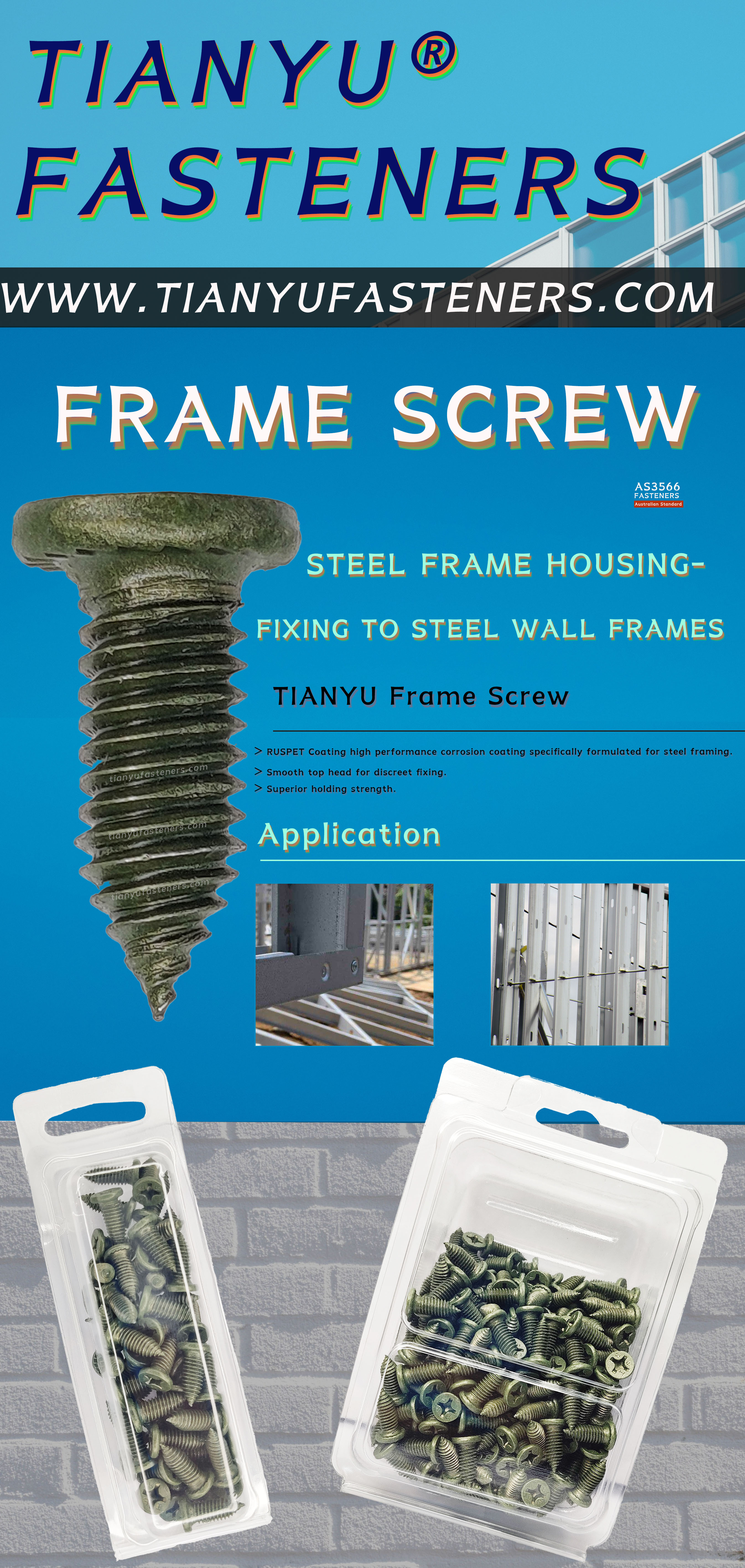Tianyu Pan Head Phillips Drive Self Drilling Screws Weatherproof for Outdoor Furniture Fencing Fixing Work