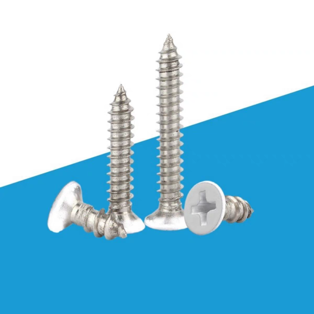 White Paint Head Phillips Drive Flat Head Self-Tapping Screw