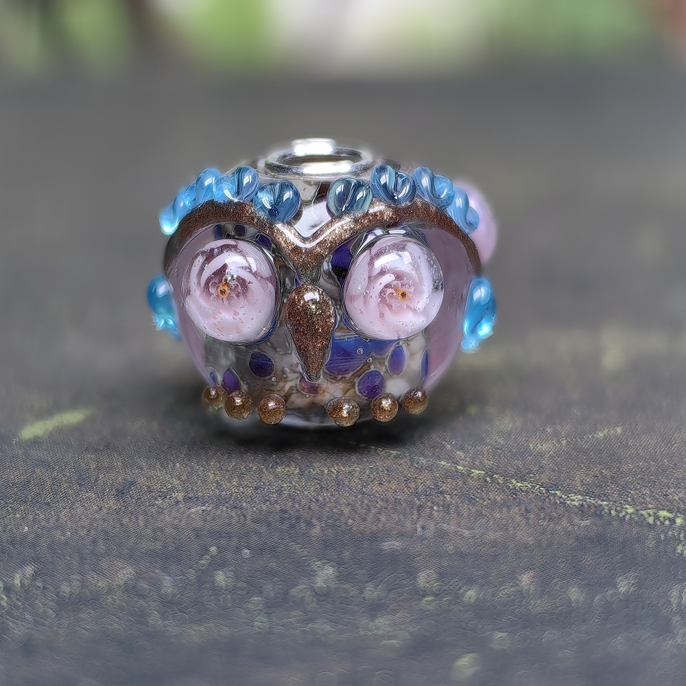 Blue Charm Rosa Owl
