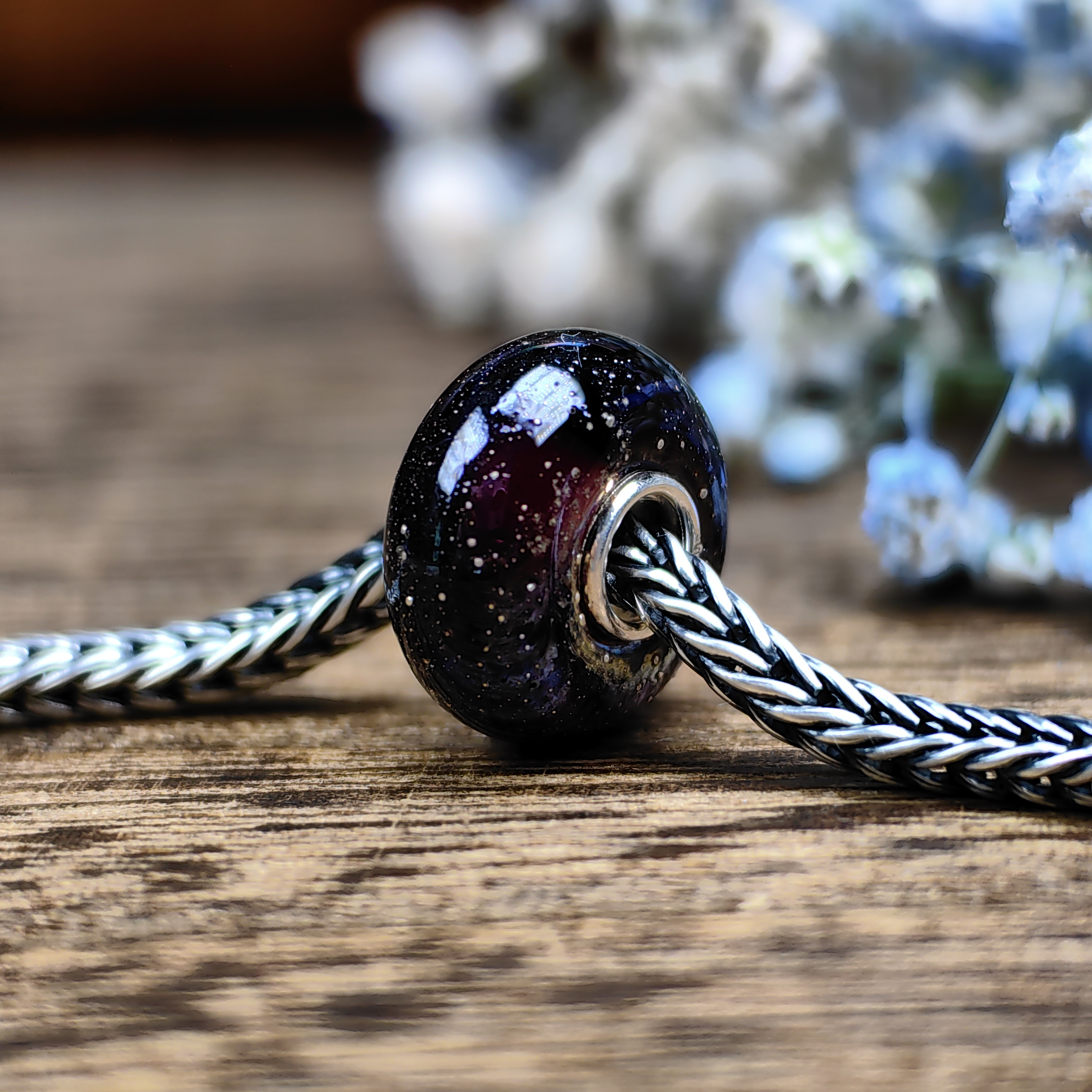 Dark Purple Silver dots