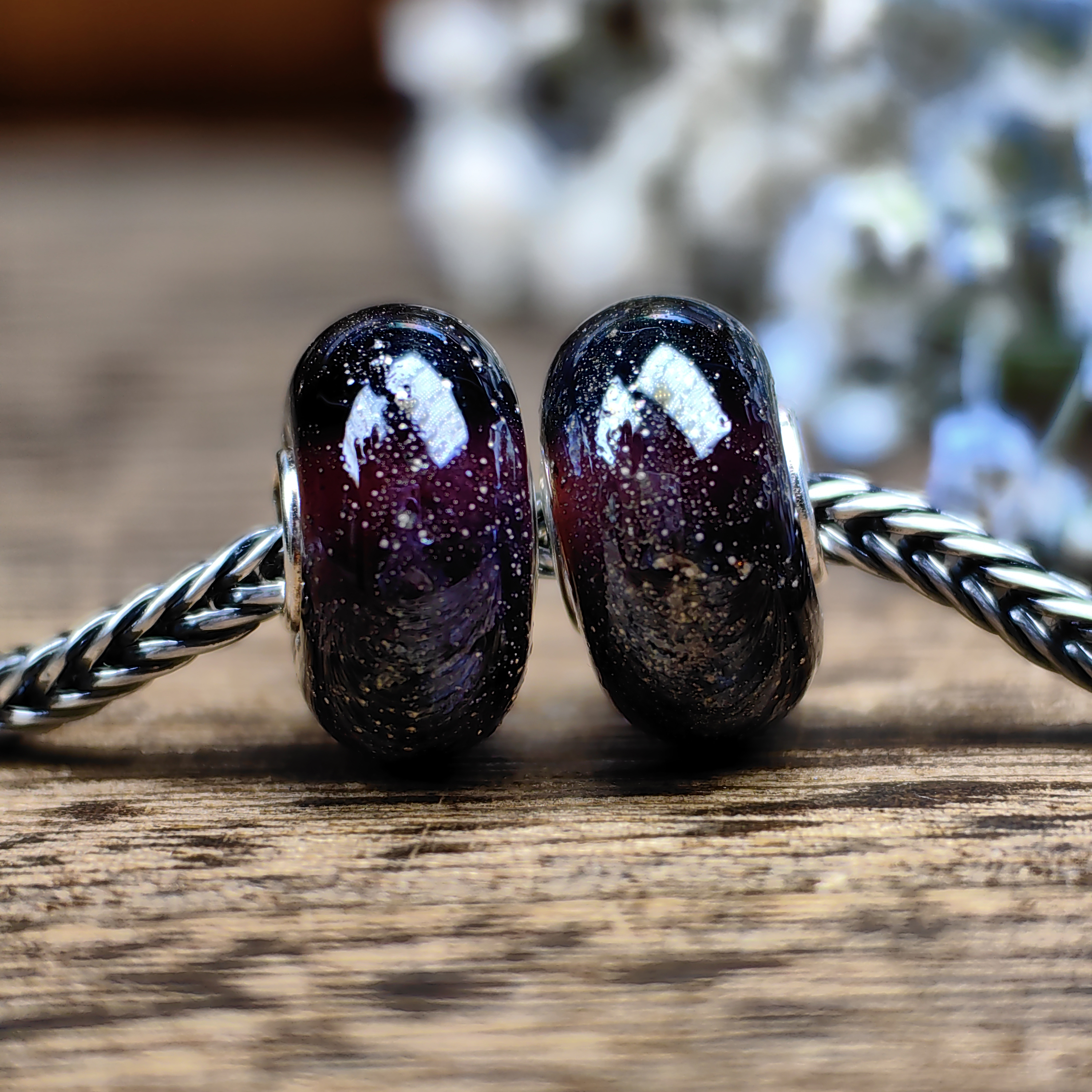 Dark Purple Silver dots