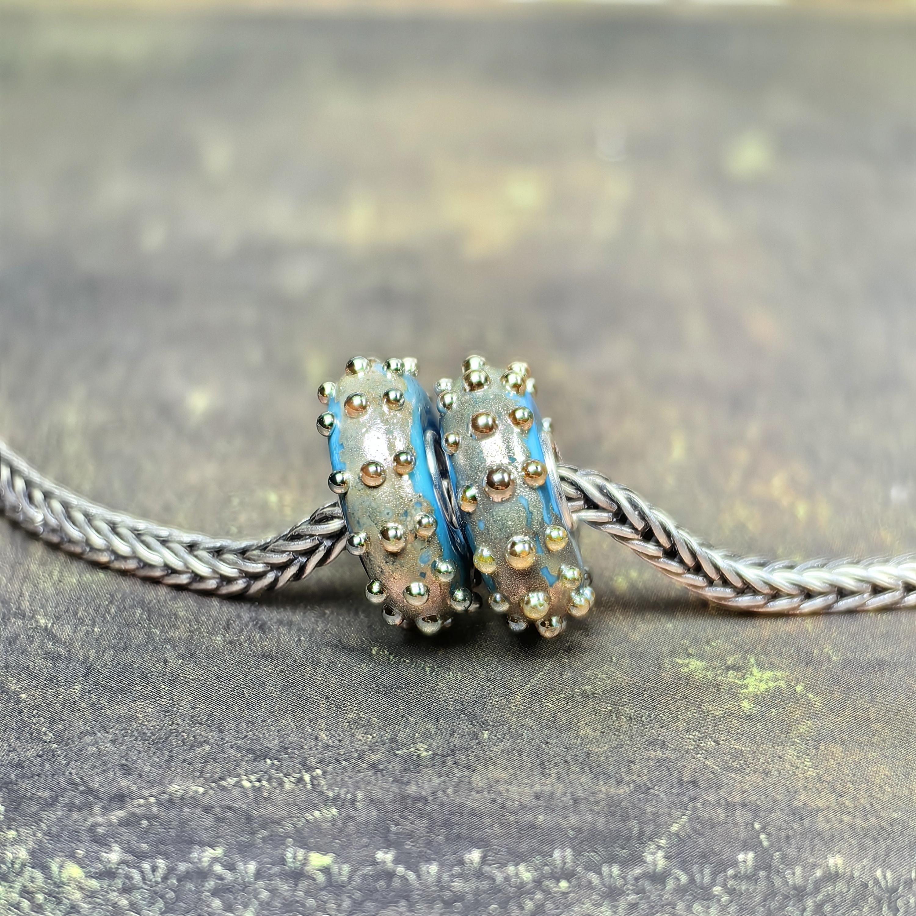 Turquoise Golden Dewdrops