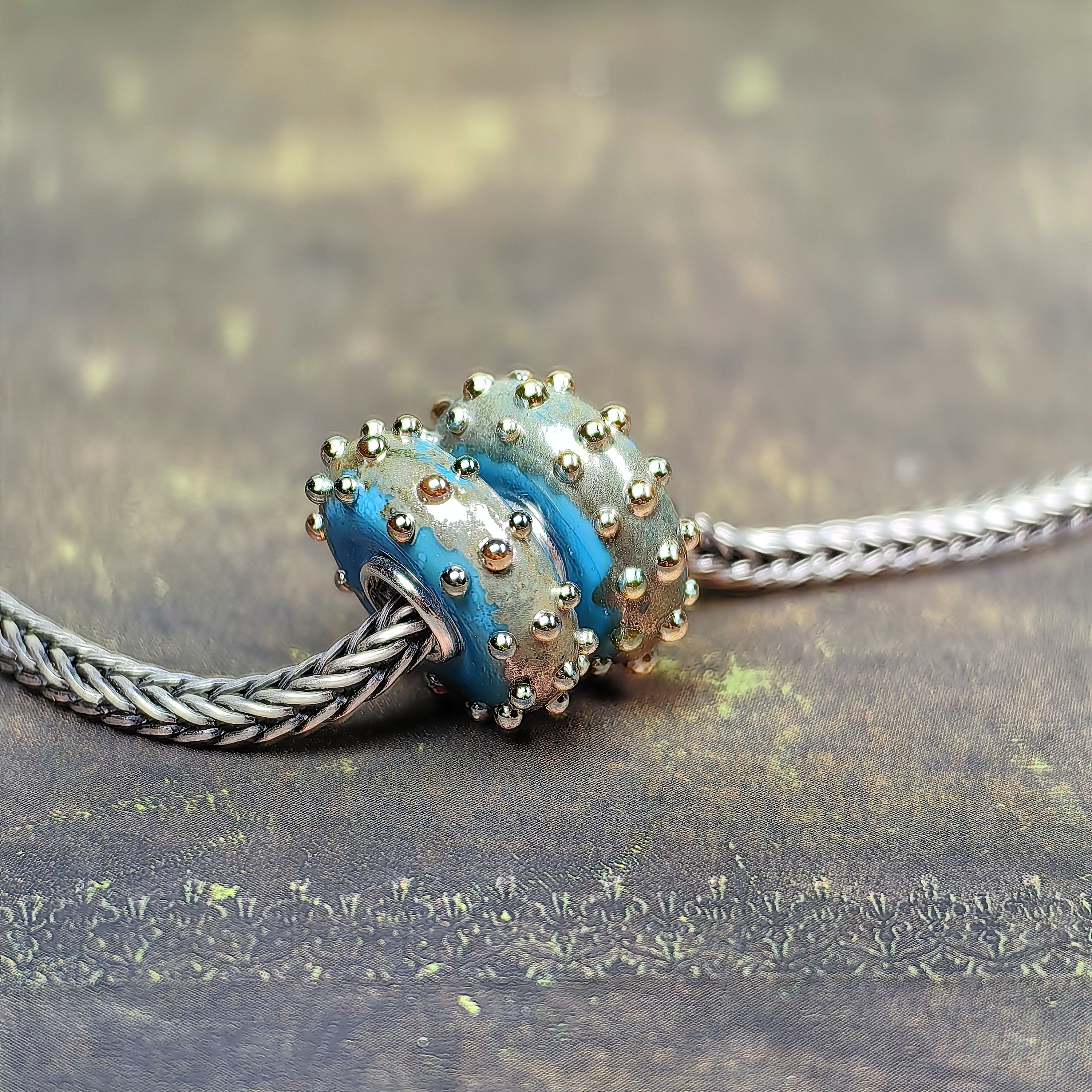 Turquoise Golden Dewdrops
