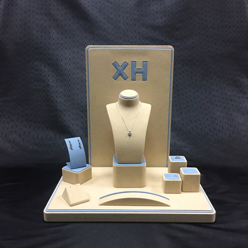 Cream and Blue Window Display Set