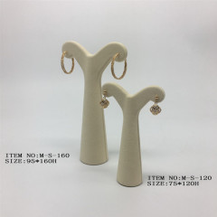 Cream Microfiber Cloth Earring Stand