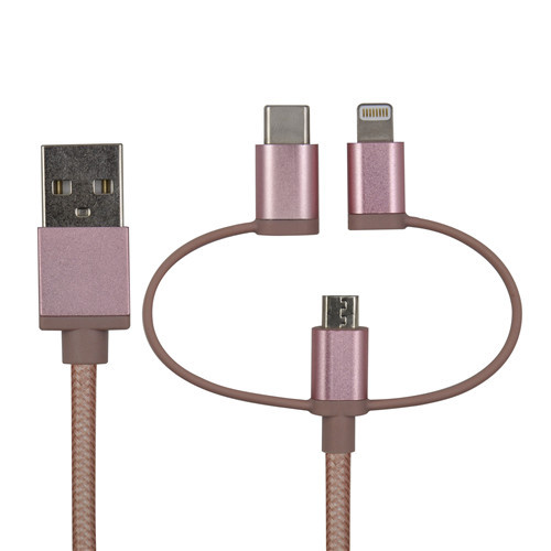 3 in 1 Multi-functional USB A to Mirco /Lightning /USB-C Charging Cable
