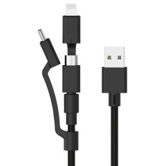 3 in 1 Multi-functional USB A to Mirco /Lightning /USB-C Charging Cable