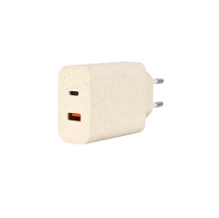 Dual Port USB-A QC3.0 & 20W PD Wall Charger | Biodegradable & Eco-friendly