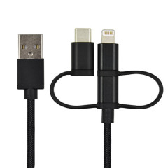3 in 1 Multi-functional USB A to Mirco /Lightning /USB-C Charging Cable