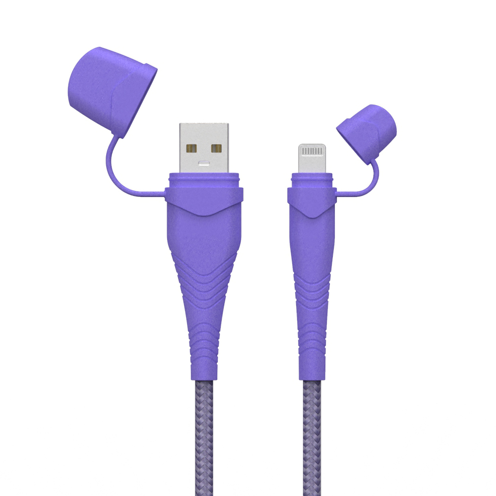 USB-A to Mfi Lightning Charge & Sync Cable with Anti-Dust Cap