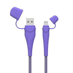 USB-A to Mfi Lightning Charge & Sync Cable with Anti-Dust Cap