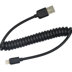 USB A to Micro & Lightning 2 in 1 Multi-functional coiled cable