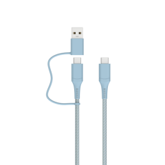 USB-C to USB-C PD 240W Max Fast Charge Cable with USB-A Adapter