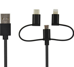 3 in 1 Multi-functional USB A to Mirco /Lightning /USB-C Charging Cable